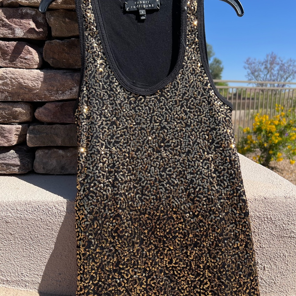 Robert Rodriguez Gold Sequence Top Size Small - image 2